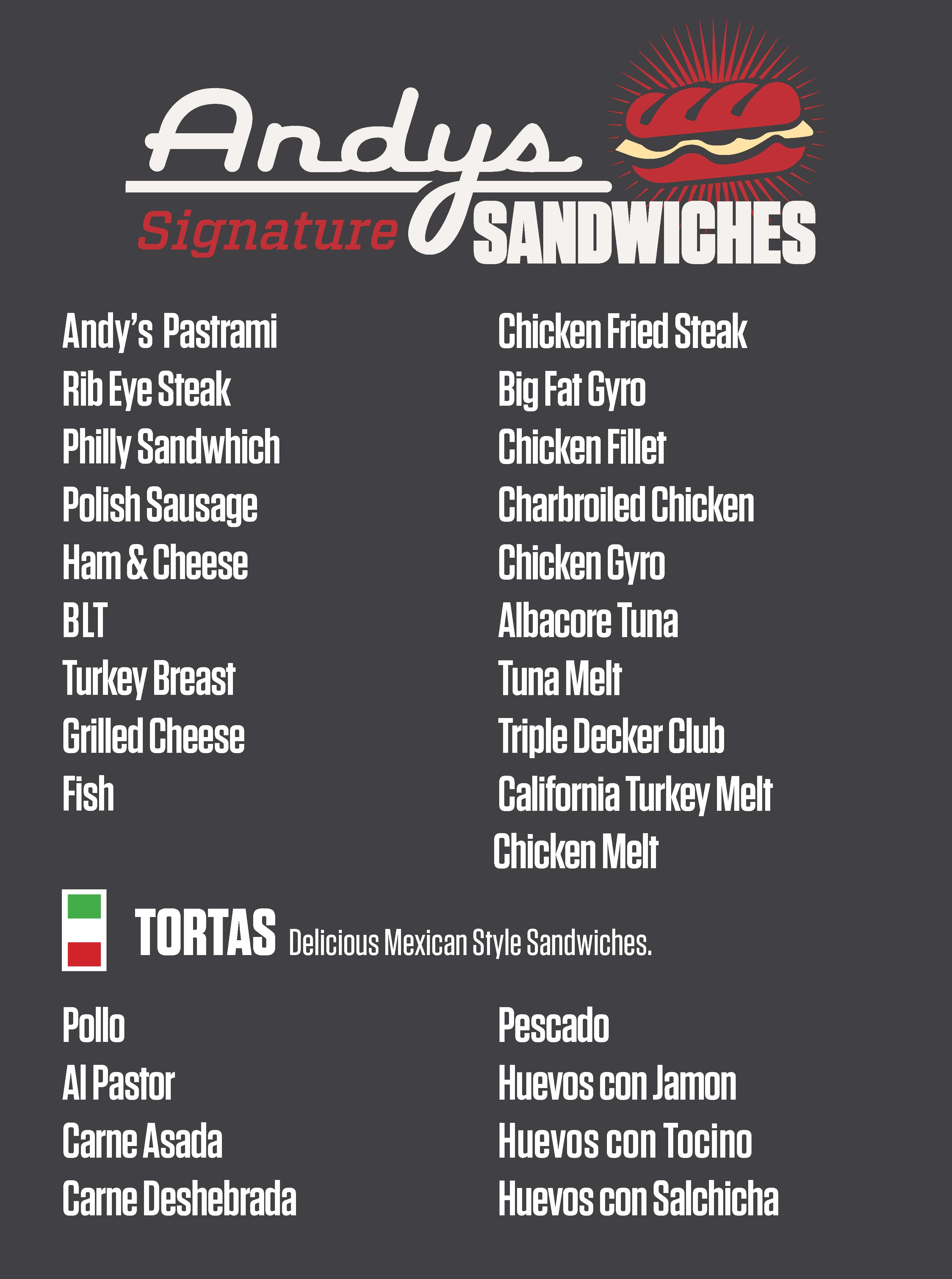 Andy's #4 Menu Andy's #4 Menu